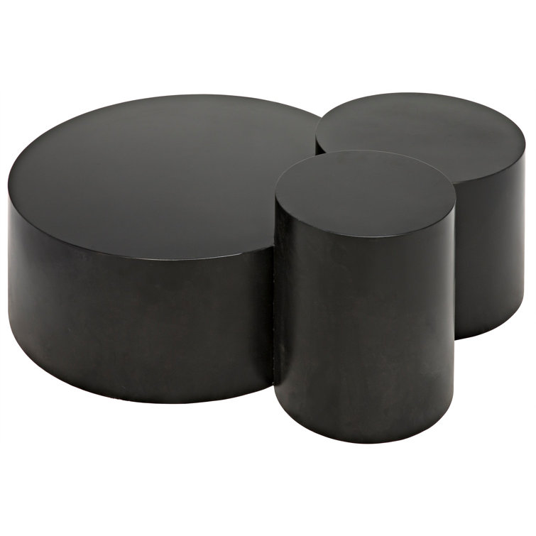 Black Round Multi-Level Metal Coffee Table