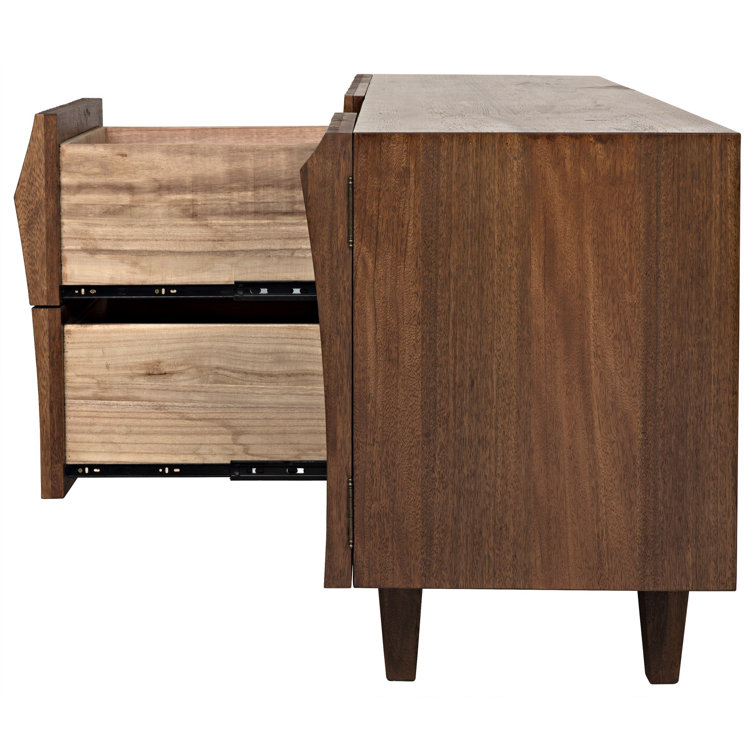 Jin-Ho Elegance 78'' Dark Walnut Solid Wood Sideboard