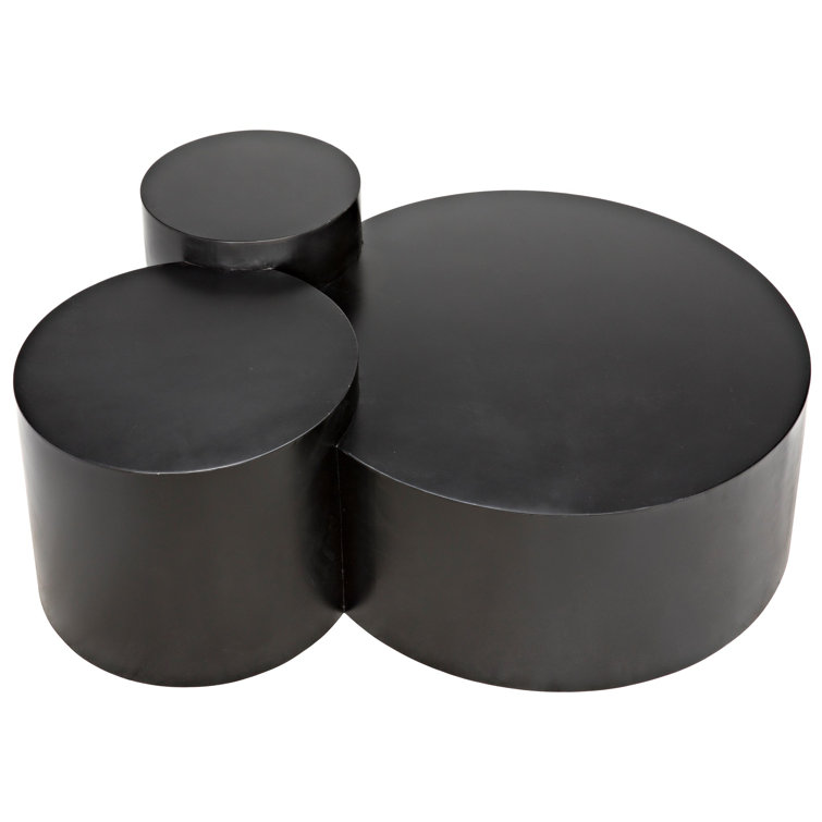 Black Round Multi-Level Metal Coffee Table