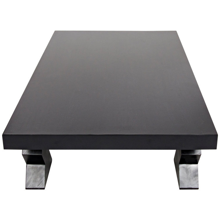 Masaro Hand-Carved Mahogany 38'' Coffee Table in Hand-Rubbed Black
