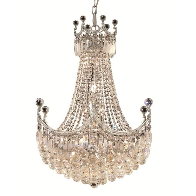 Corona 24" Chrome Chandelier with Clear Crystal Trim