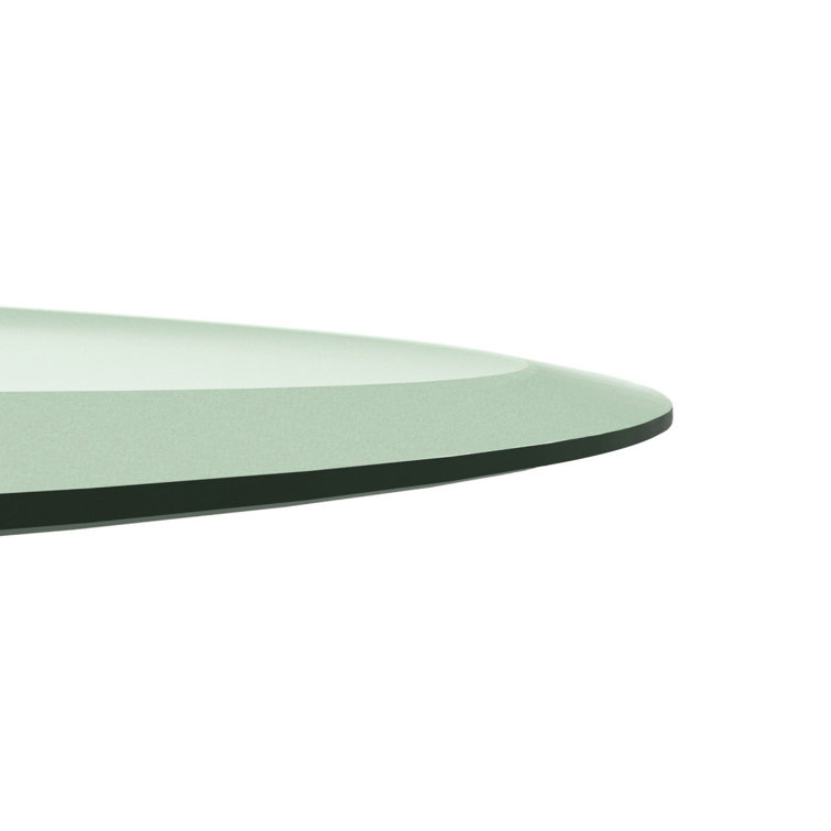 Elegant 34" Round Beveled Edge Clear Glass Table Top