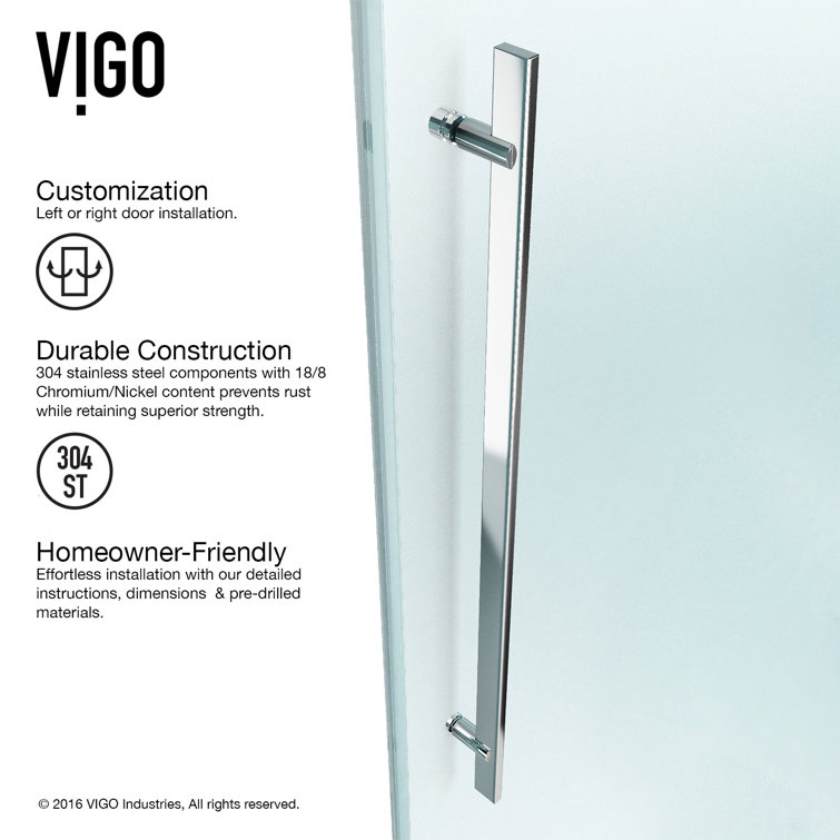 Luca 60" Frameless Sliding Shower Door with Clear Tempered Glass