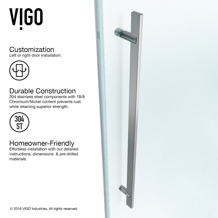 Luca 56-60" Frameless Sliding Shower Door with Clear Glass