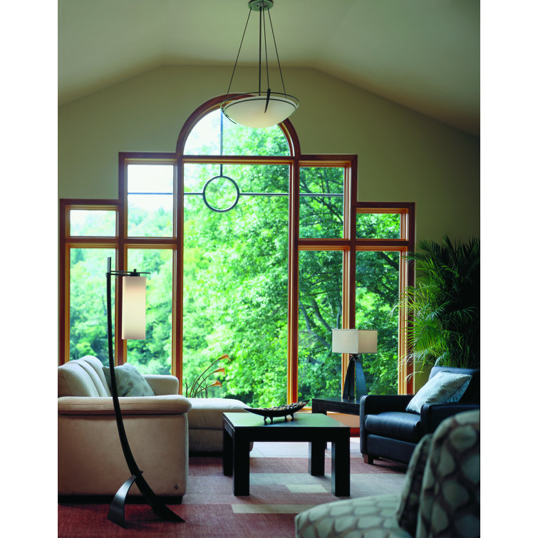 Presidio Black and Opal Glass 3-Light Semi Flush Mount