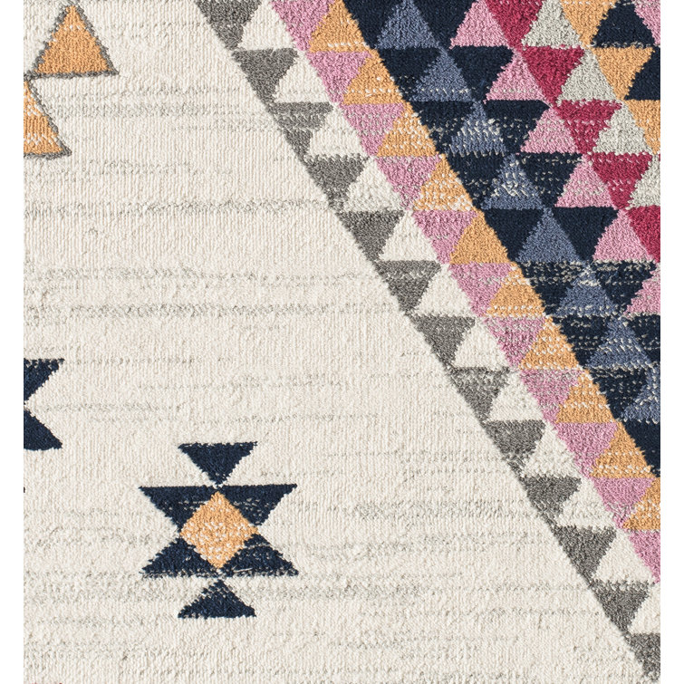 Sahara Ivory and Multicolor Tribal Runner Rug