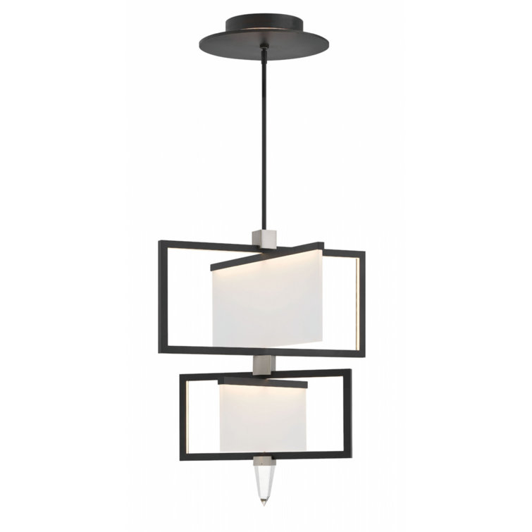 Folio Black Sandblasted Acrylic 3-Light LED Chandelier
