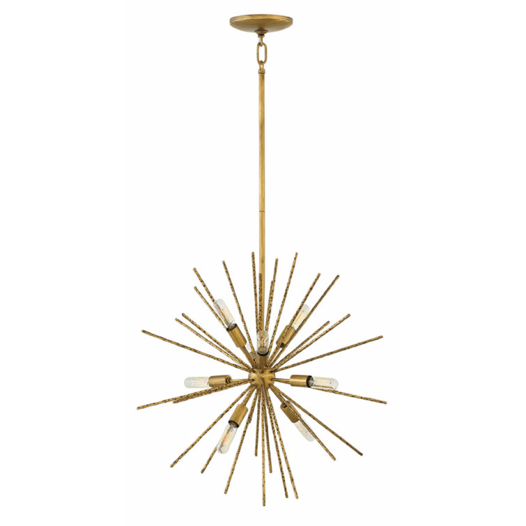 Burnished Gold Sputnik Sphere 8-Light Chandelier