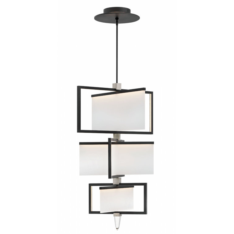 Folio Black Sandblasted Acrylic 8-Light LED Chandelier