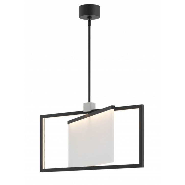 Folio Black Sandblasted Acrylic 2-Light LED Chandelier