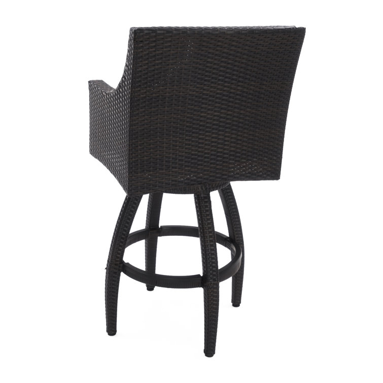 Modern Swivel Outdoor Chair Set with Spa Blue Cushions
