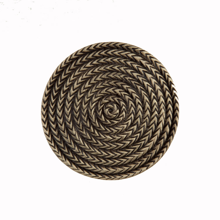 Antique Brass Round Rope Cabinet Knob with Mounting Hardware