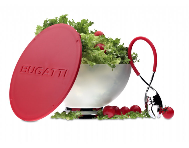 Red Stainless Steel Kiss Salad Tongs, 9"