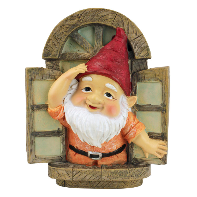 Whimsical Resin Knothole Gnome Tree Sculpture
