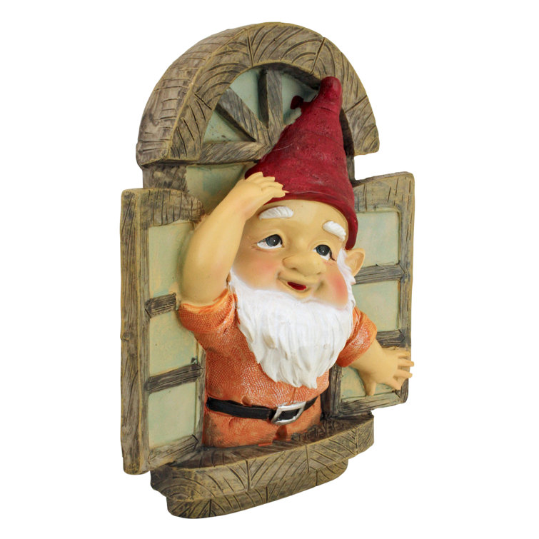 Whimsical Resin Knothole Gnome Tree Sculpture