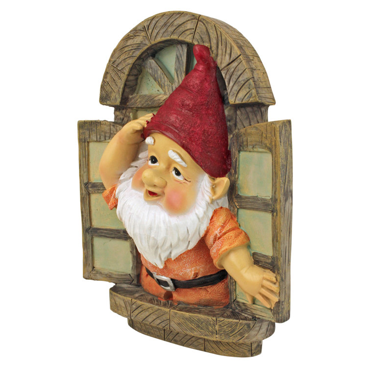 Whimsical Resin Knothole Gnome Tree Sculpture
