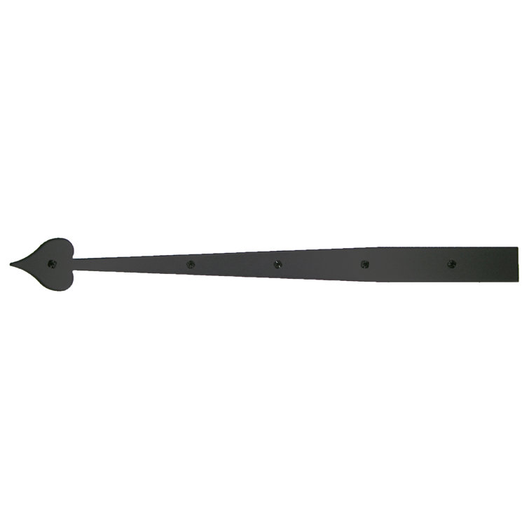 22.25" Matte Black Decorative Heart Strap Hinge