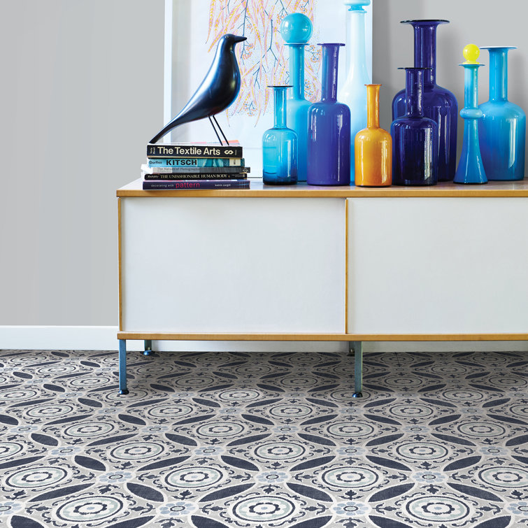 Sienna 12" x 12" Grey and Blue Peel and Stick Floor Tiles