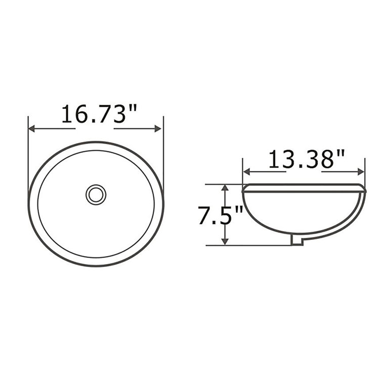Plaisir White Ceramic 16.75" Oval Undermount Bathroom Sink
