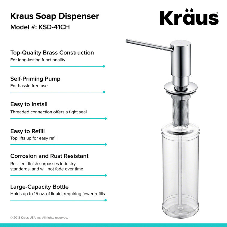 Stainless Steel Modern Kitchen Soap and Lotion Dispenser