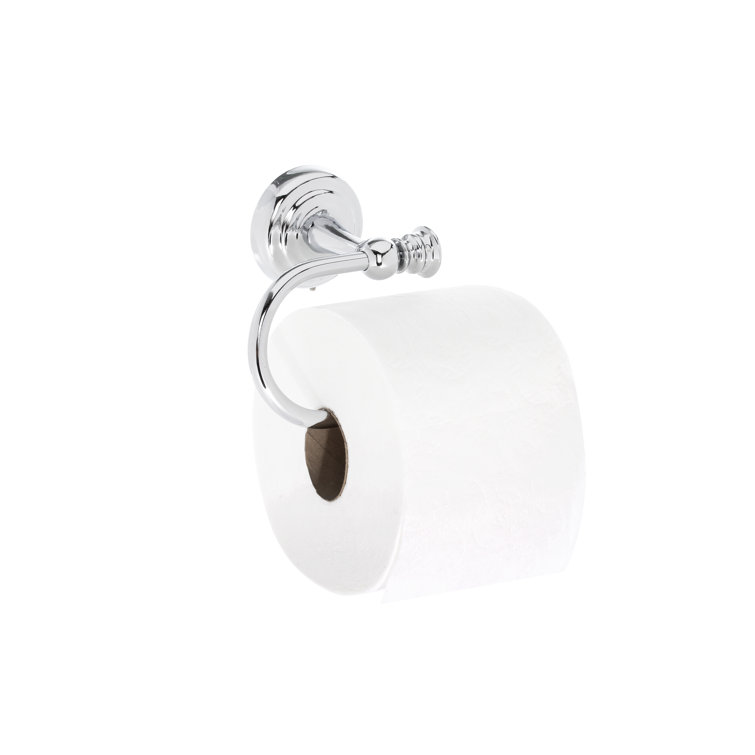 Chrome Wall Mounted Toilet Paper Holder with Round Backplate
