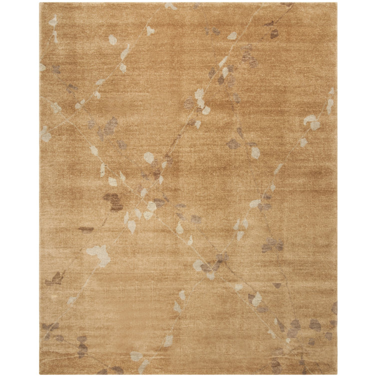 Amber Trellis Hand-Knotted Wool Rectangular Rug - 3'9" x 5'9"