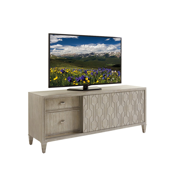 Gray Transitional 74.5" Media Console with Cabinet