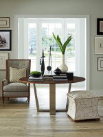 60" Brown Wood Transitional Round Dining Table