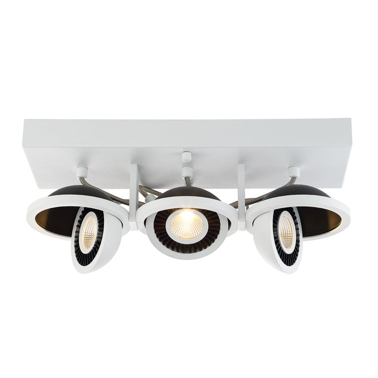 Vision 3-Light Champagne Crystal LED Flush Mount in White