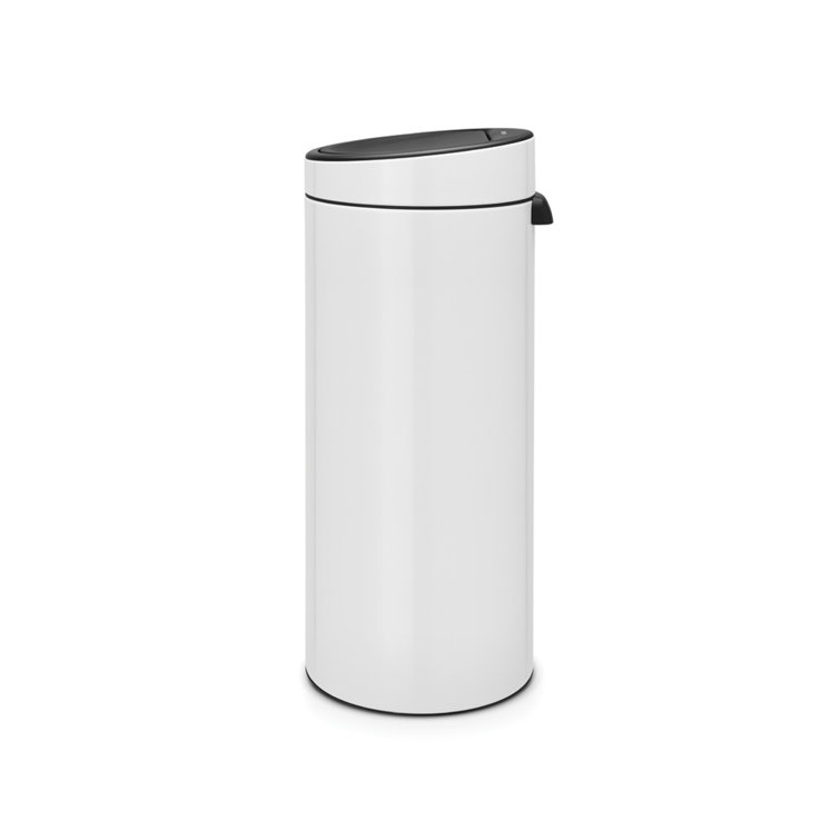 White Stainless Steel 30L Fingerprint Resistant Round Bin