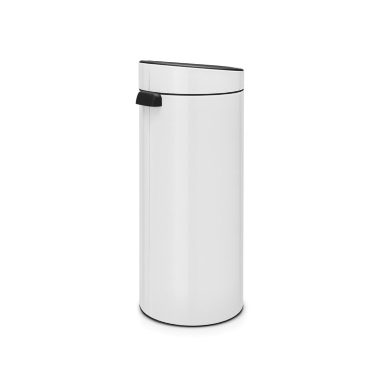 White Stainless Steel 30L Fingerprint Resistant Round Bin