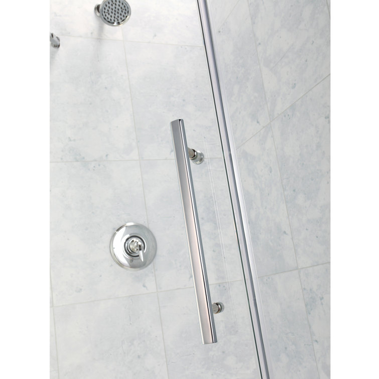 Prism Lux 42" Frameless Neo-Angle Shower Enclosure with Clear Glass