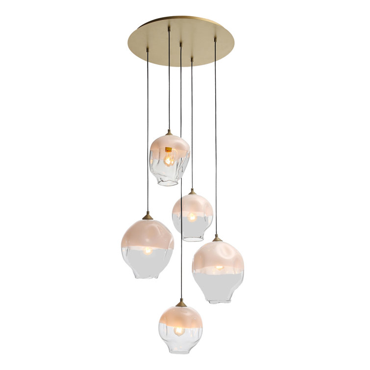 Sonoma Melted Glass LED Pendant Light in Brushed Brass