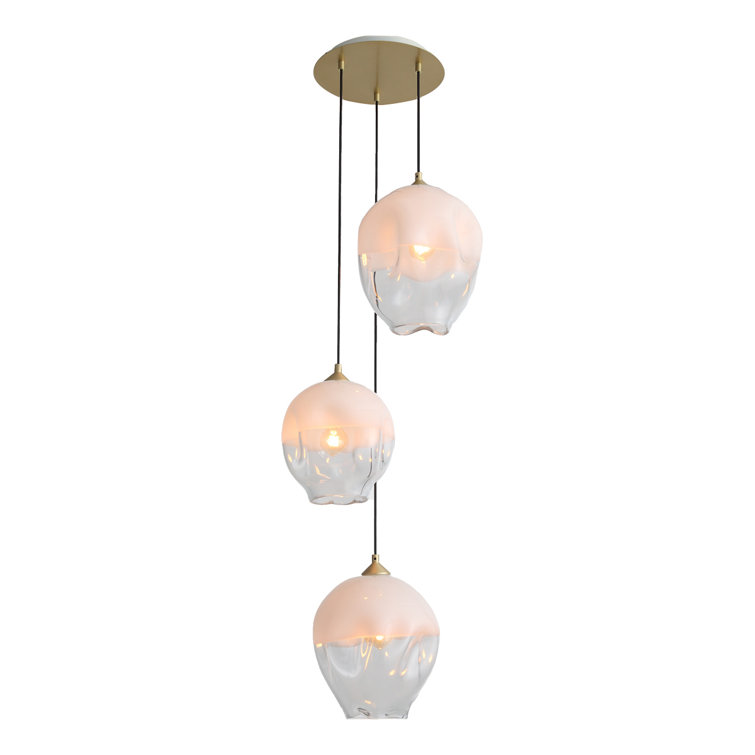 Sonoma Brushed Brass 3-Light Pendant with Ombre Melted Glass