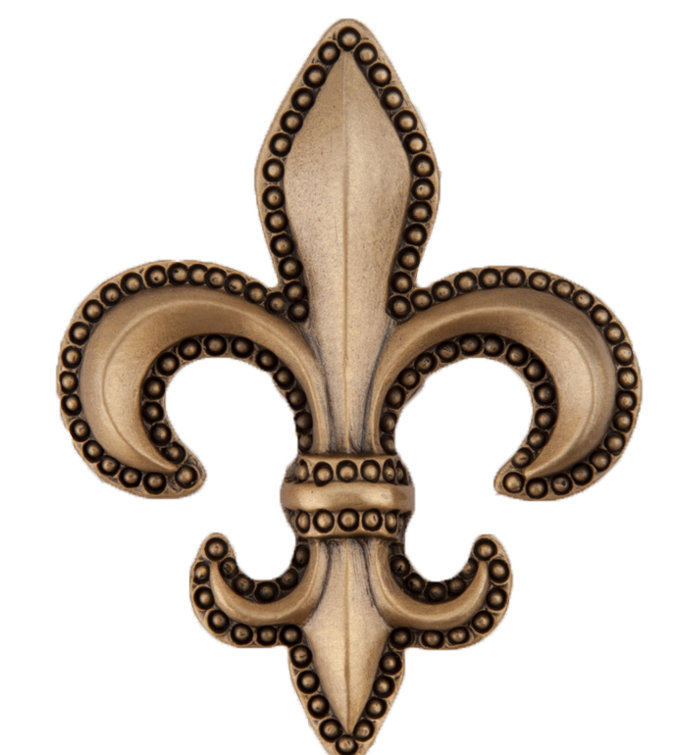 Museum Gold Fleur-De-Lis Eclectic Cabinet Knob