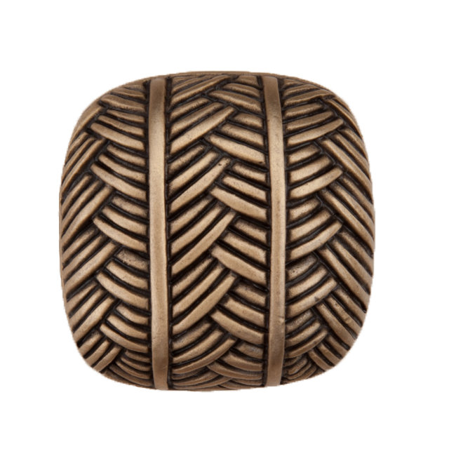 Museum Gold 1-Inch Woven Square Cabinet Knob