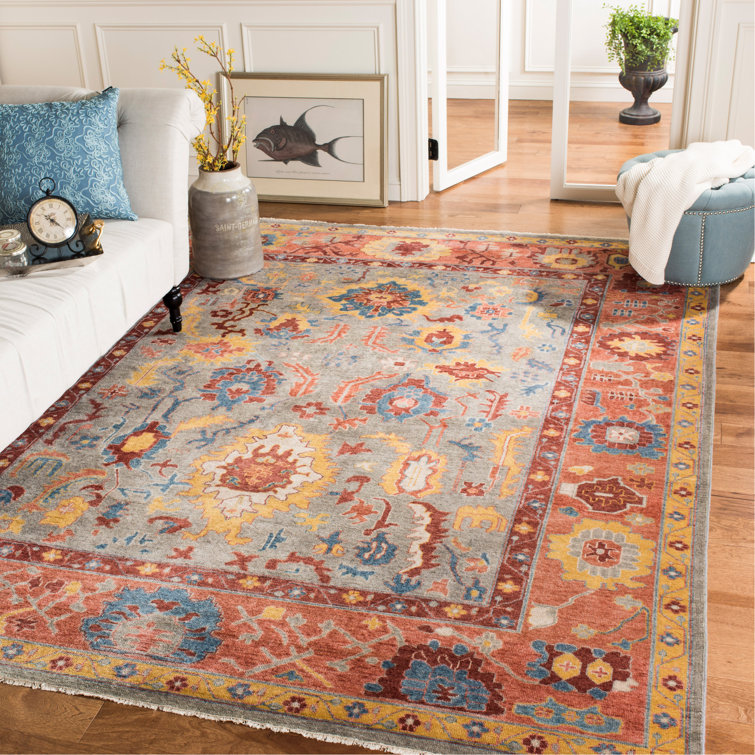 Sultanabad Inspired Hand-Knotted Gray Wool 10' x 14' Area Rug
