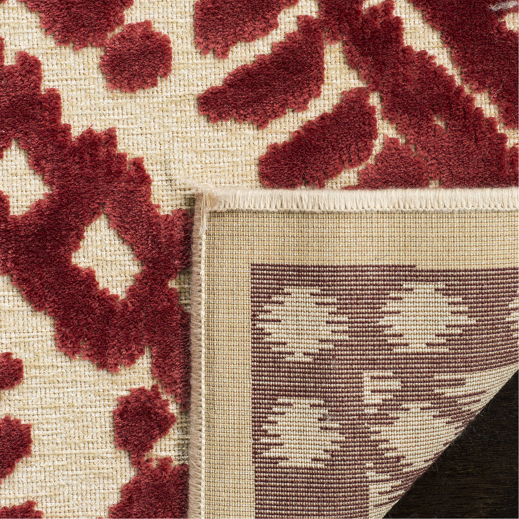 Handmade Tufted Rectangular Barn Red Wool-Viscose Rug, 4' x 5'7"