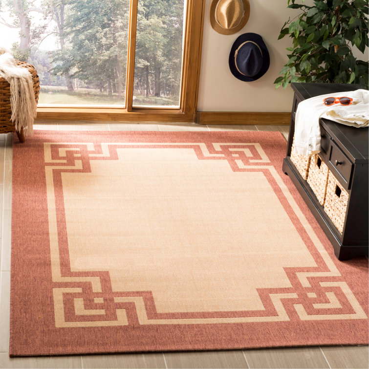 Beige and Terracotta Tufted Handmade Reversible Rug