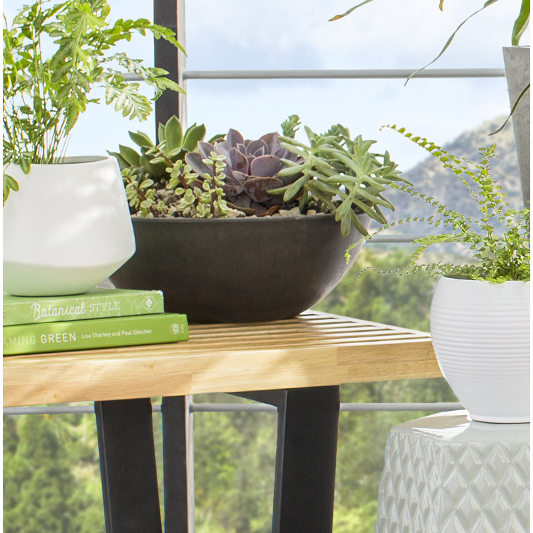 Arcadia 10" Dark Charcoal Recycled Garden Bowl Planter