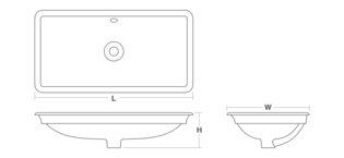 White Cast Iron 30" x 15" Undermount Bathroom Sink