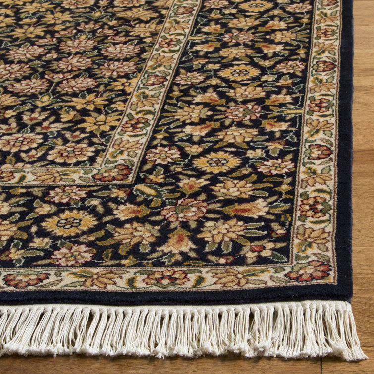Hand-Knotted Royal Kerman Blue Wool & Cotton Rug 4' x 6'