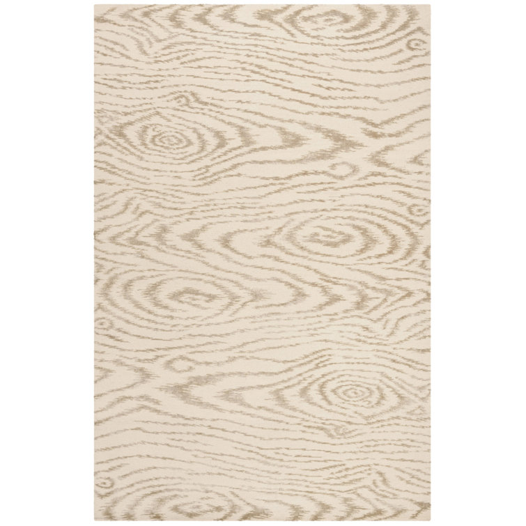 Hand-Tufted White Birch Faux Bois Wool & Silk Rug 5'6" x 8'6"