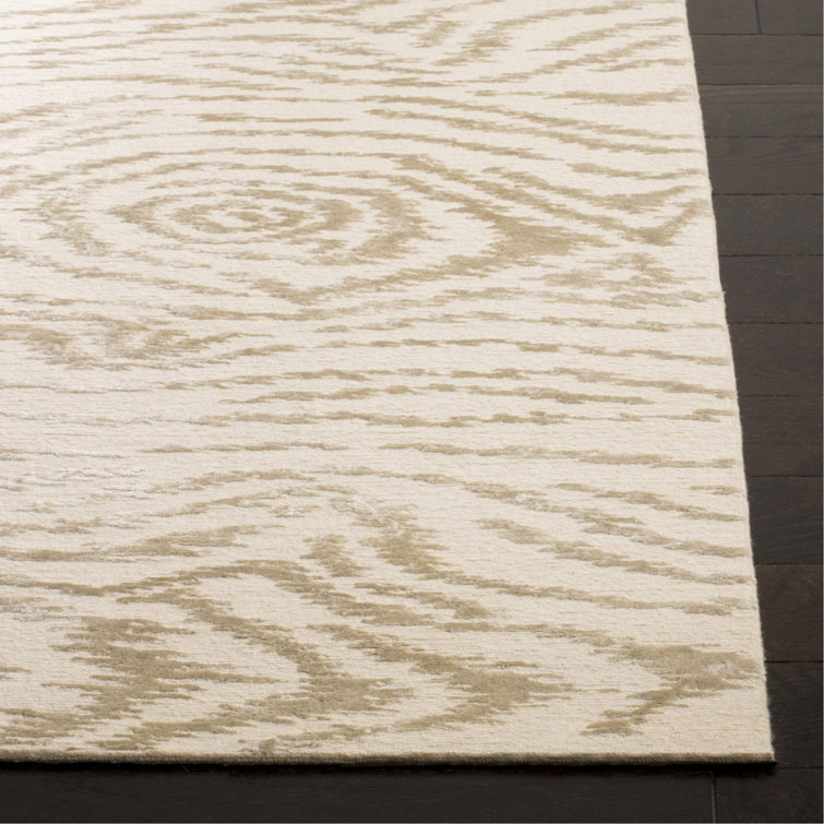 Hand-Tufted White Birch Faux Bois Wool & Silk Rug 5'6" x 8'6"