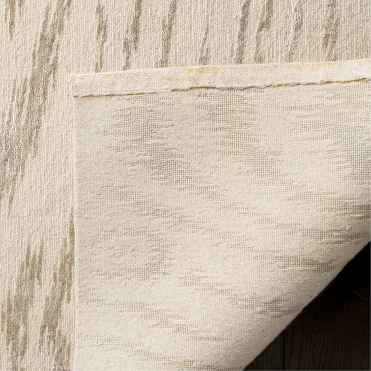 Hand-Tufted White Birch Faux Bois Wool & Silk Rug 5'6" x 8'6"