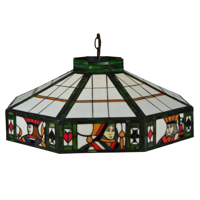 Mahogany Bronze Stained Glass Poker Pendant Light