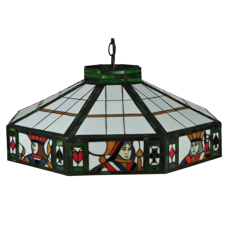Mahogany Bronze Stained Glass Poker Pendant Light