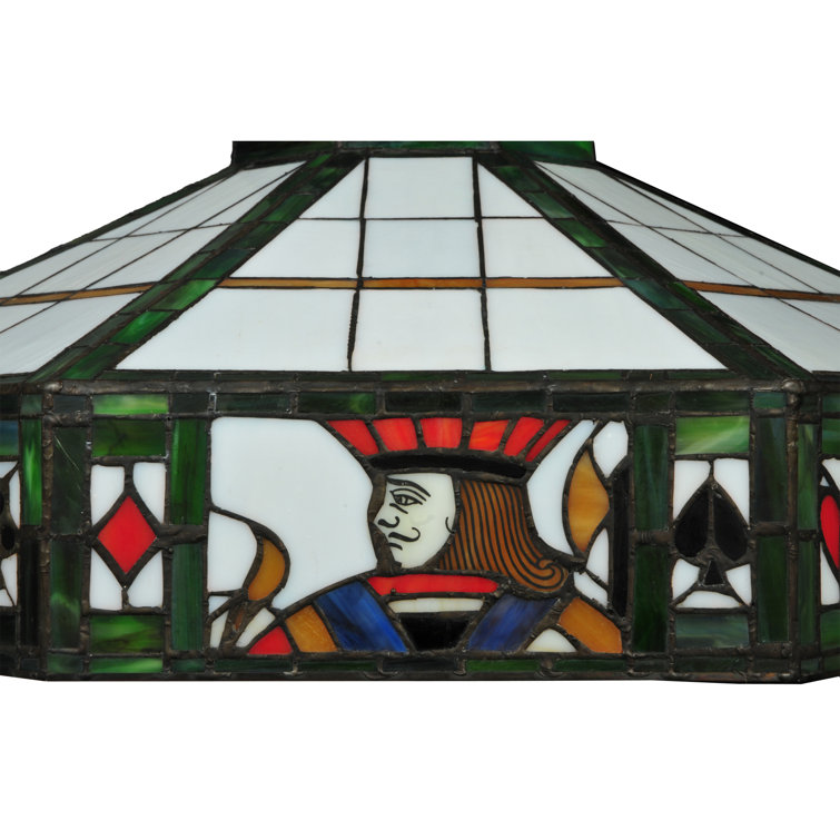 Mahogany Bronze Stained Glass Poker Pendant Light