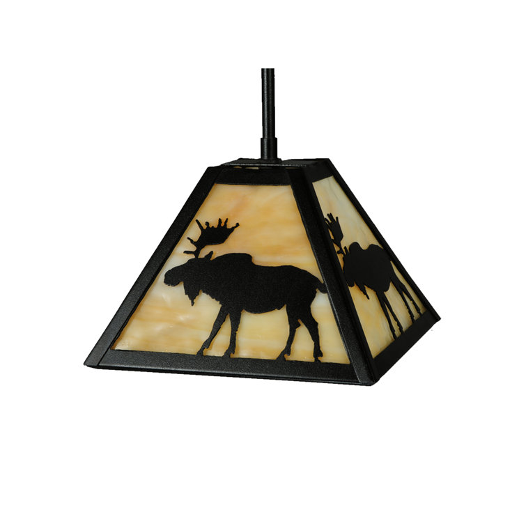 Black and Glass Moose Mini Pendant Light