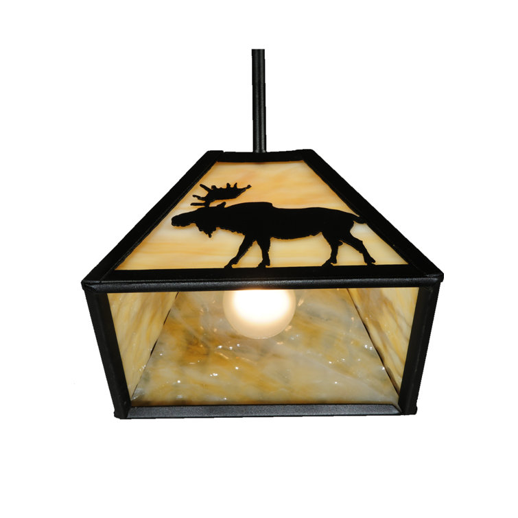 Black and Glass Moose Mini Pendant Light